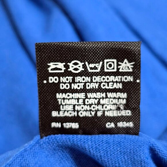 Vintage Screen Stars Plain Blank Blue Polo Shirt M Mens Nos 90s Single Stitch - Picture 6 of 6